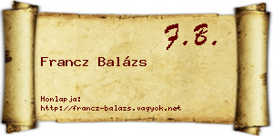Francz Balázs névjegykártya