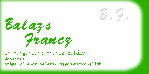 balazs francz business card